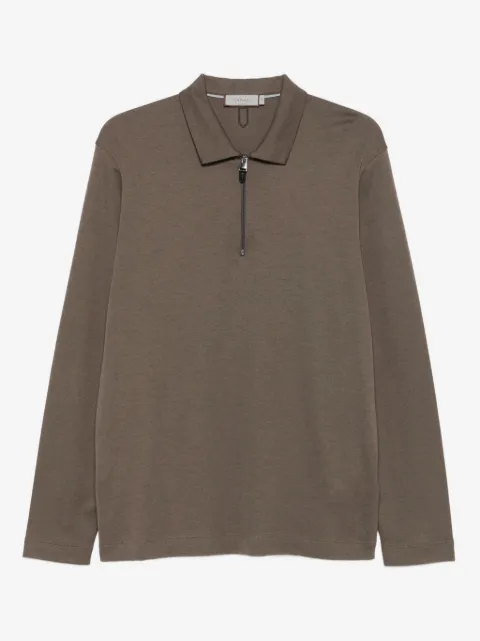 Canali zip-neck long-sleeve sweater