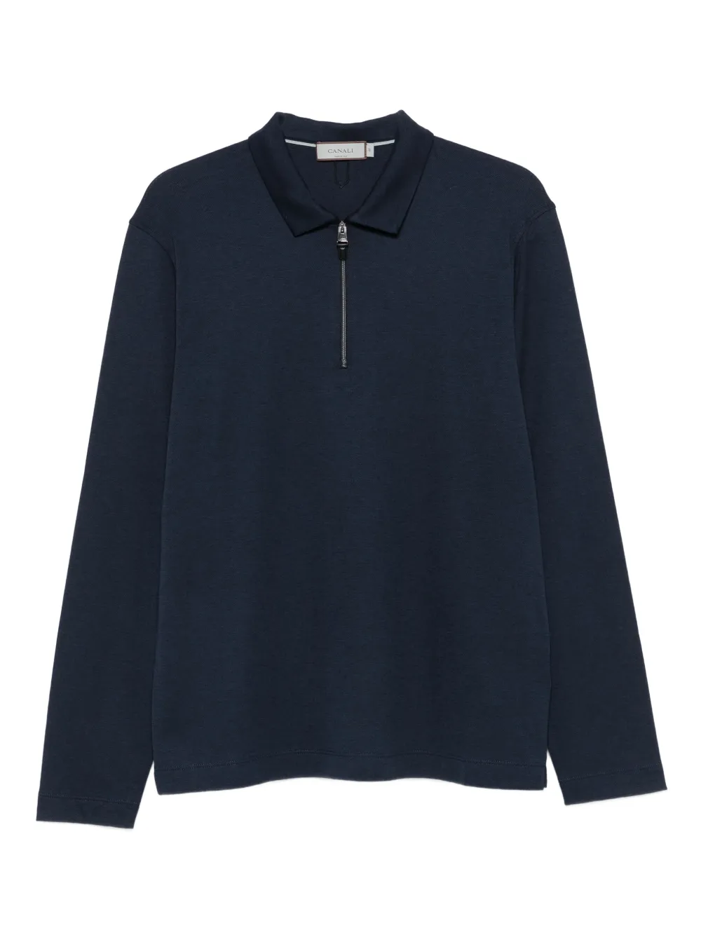 zip-neck long-sleeve sweater