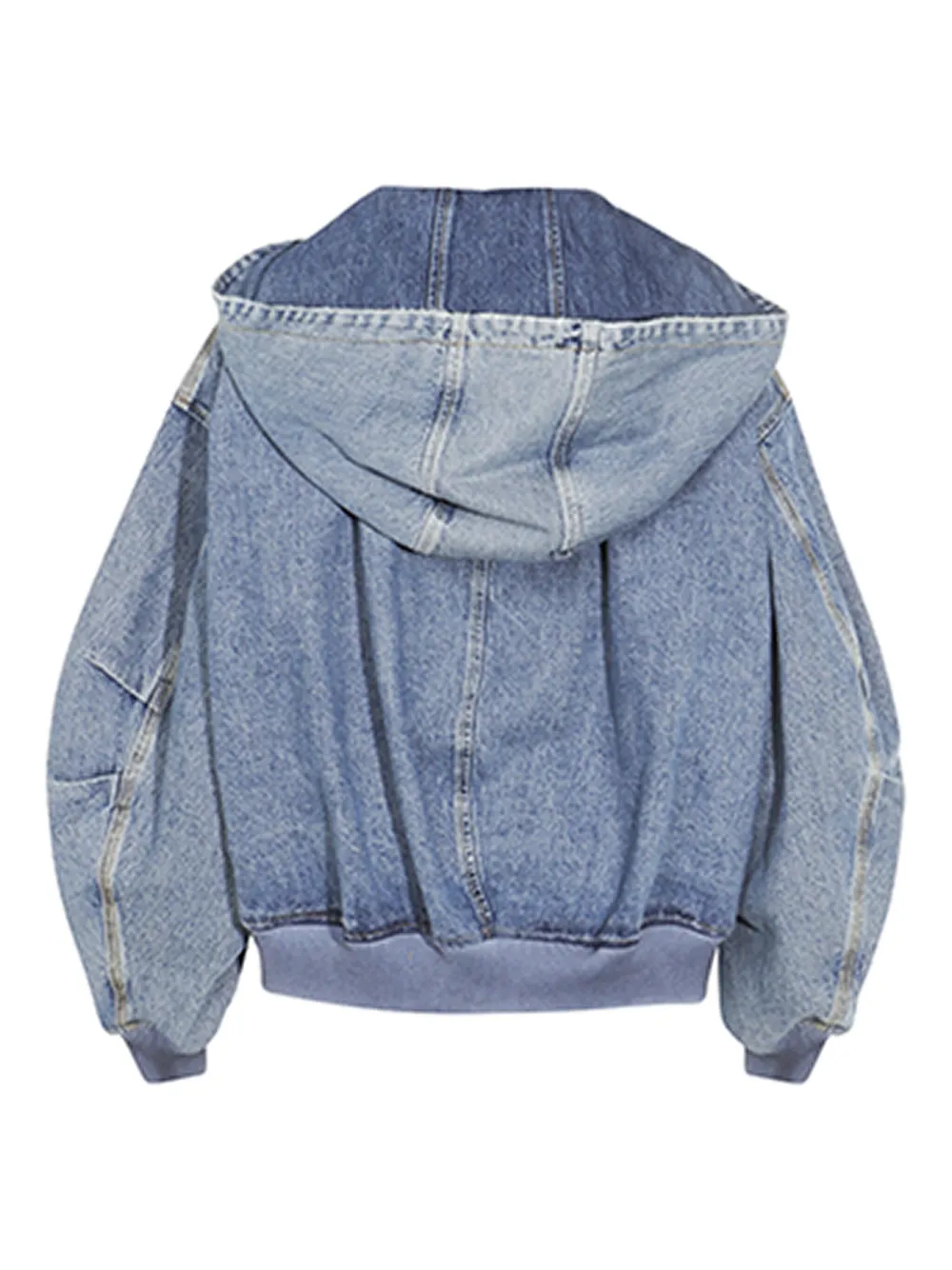 The Attico hooded denim bomber jacket Blauw