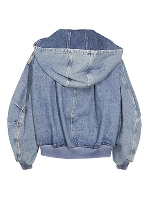 The Attico hooded denim bomber jacket