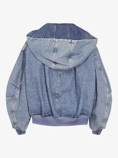 The Attico hooded denim bomber jacket