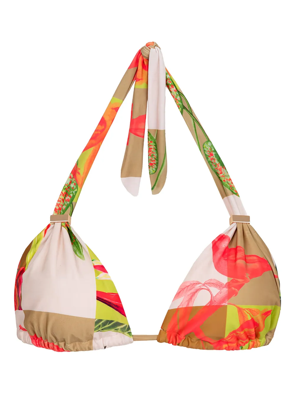 Lenny Niemeyer Top bikini a fiori Lenco Canteiros - Marrone
