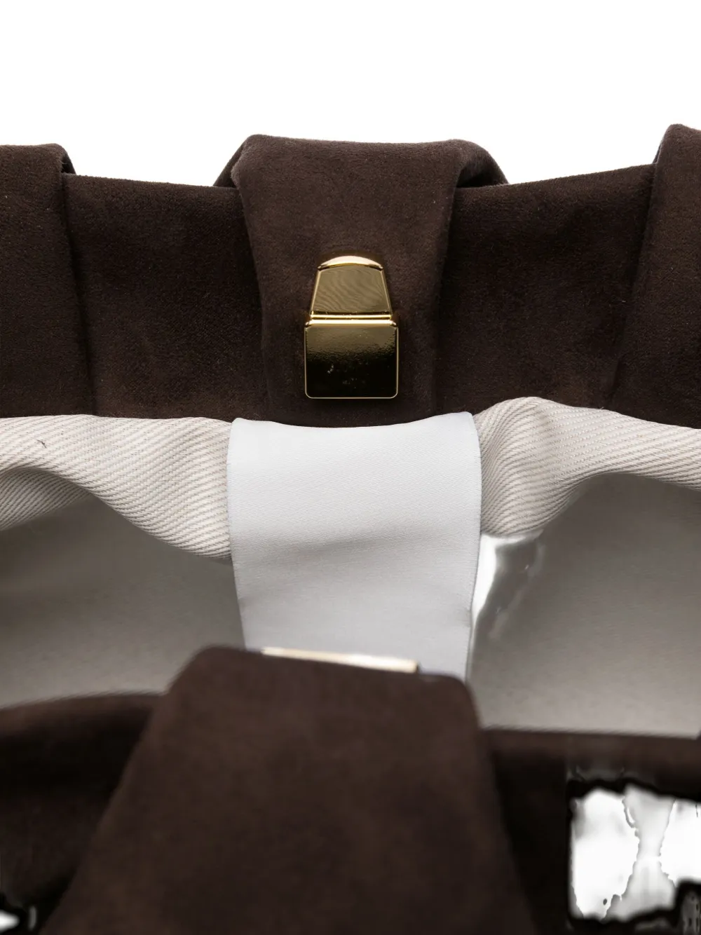 Themoirè pleated top-handle tote bag Bruin