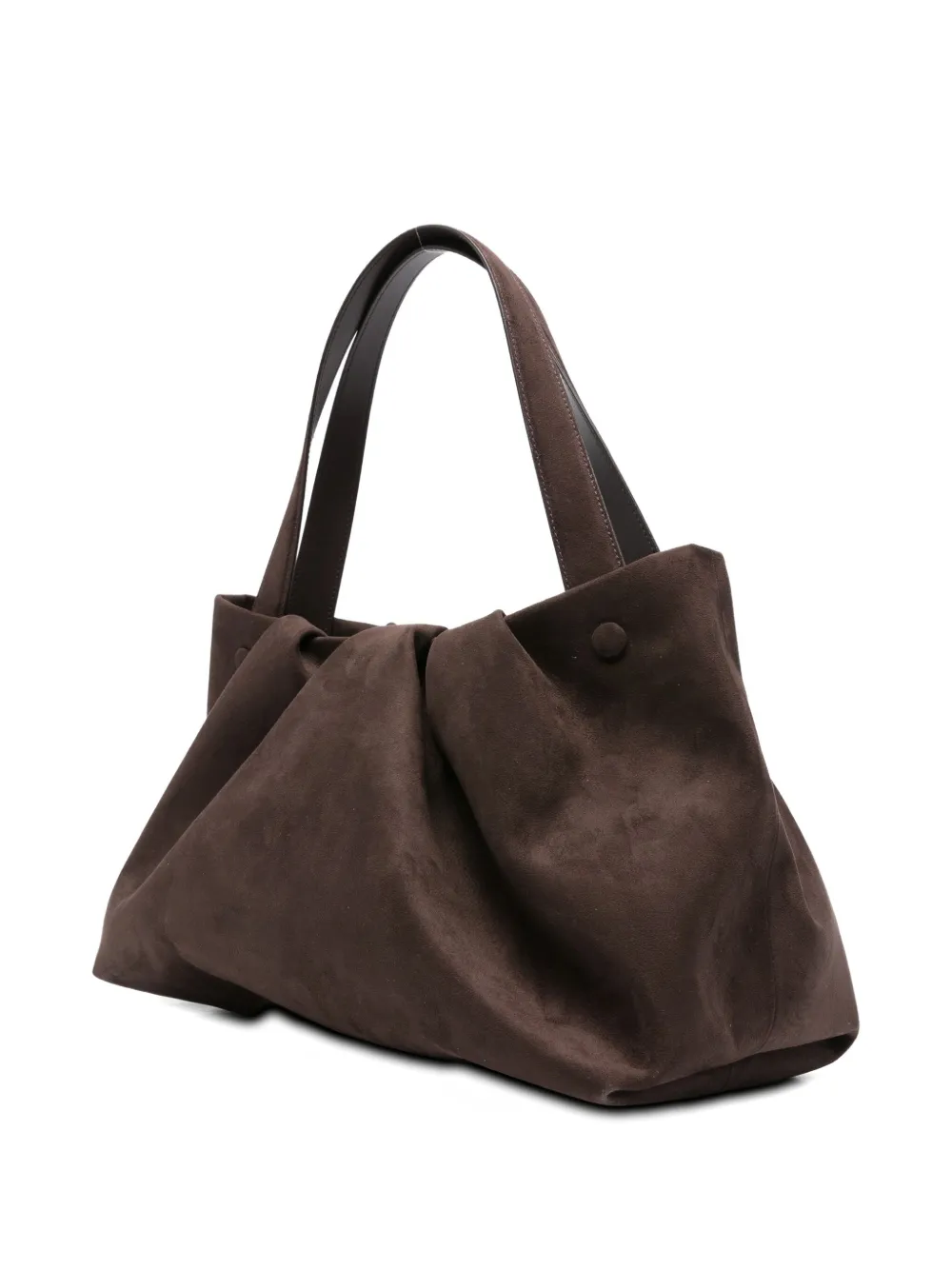 Themoirè pleated top-handle tote bag Bruin