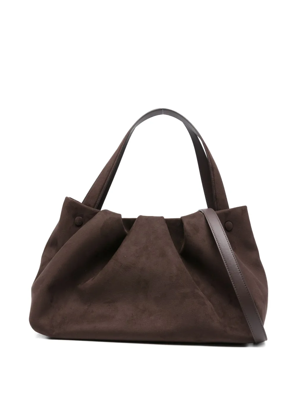 Themoirè pleated top-handle tote bag Bruin