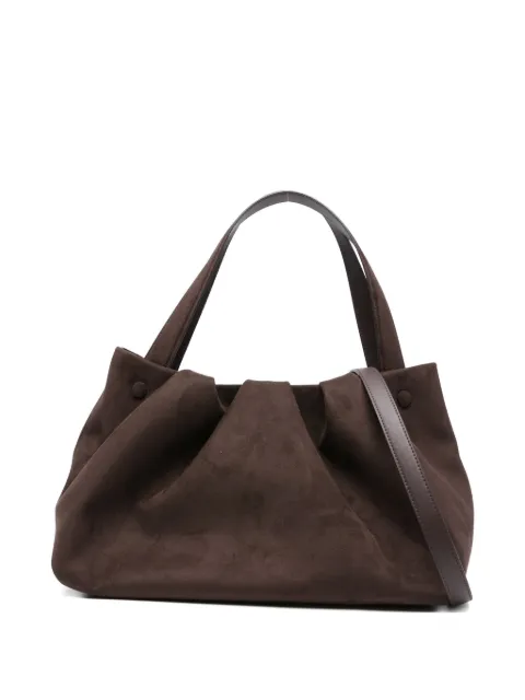 Themoirè pleated top-handle tote bag