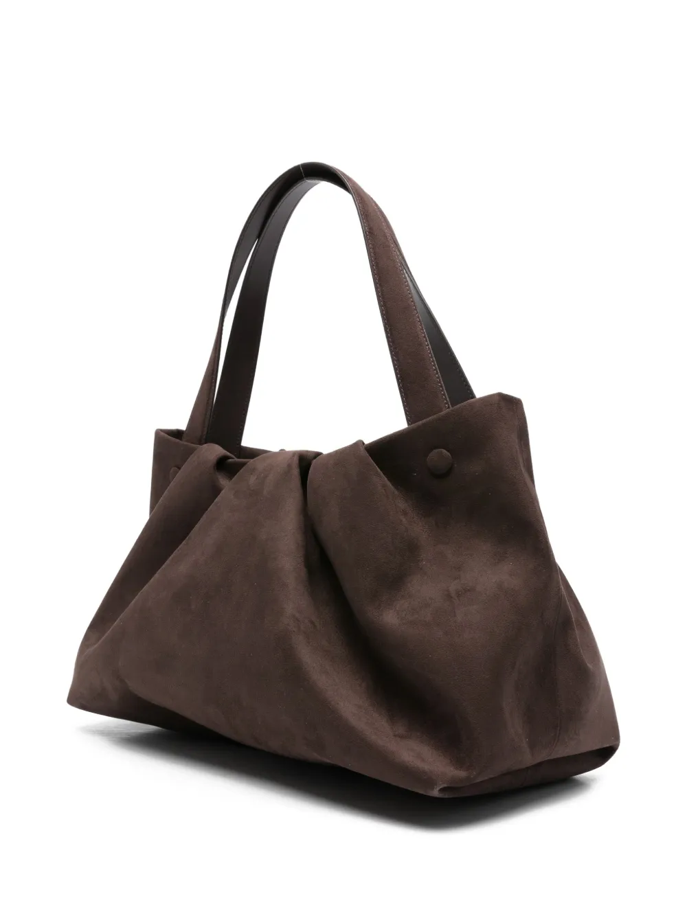 Themoirè Geplooide shopper met handgreep - Bruin