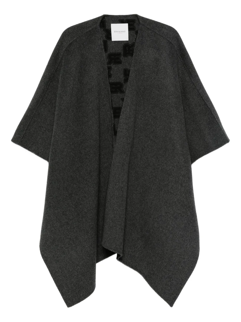 Ermanno Firenze Wool Cape In Gray