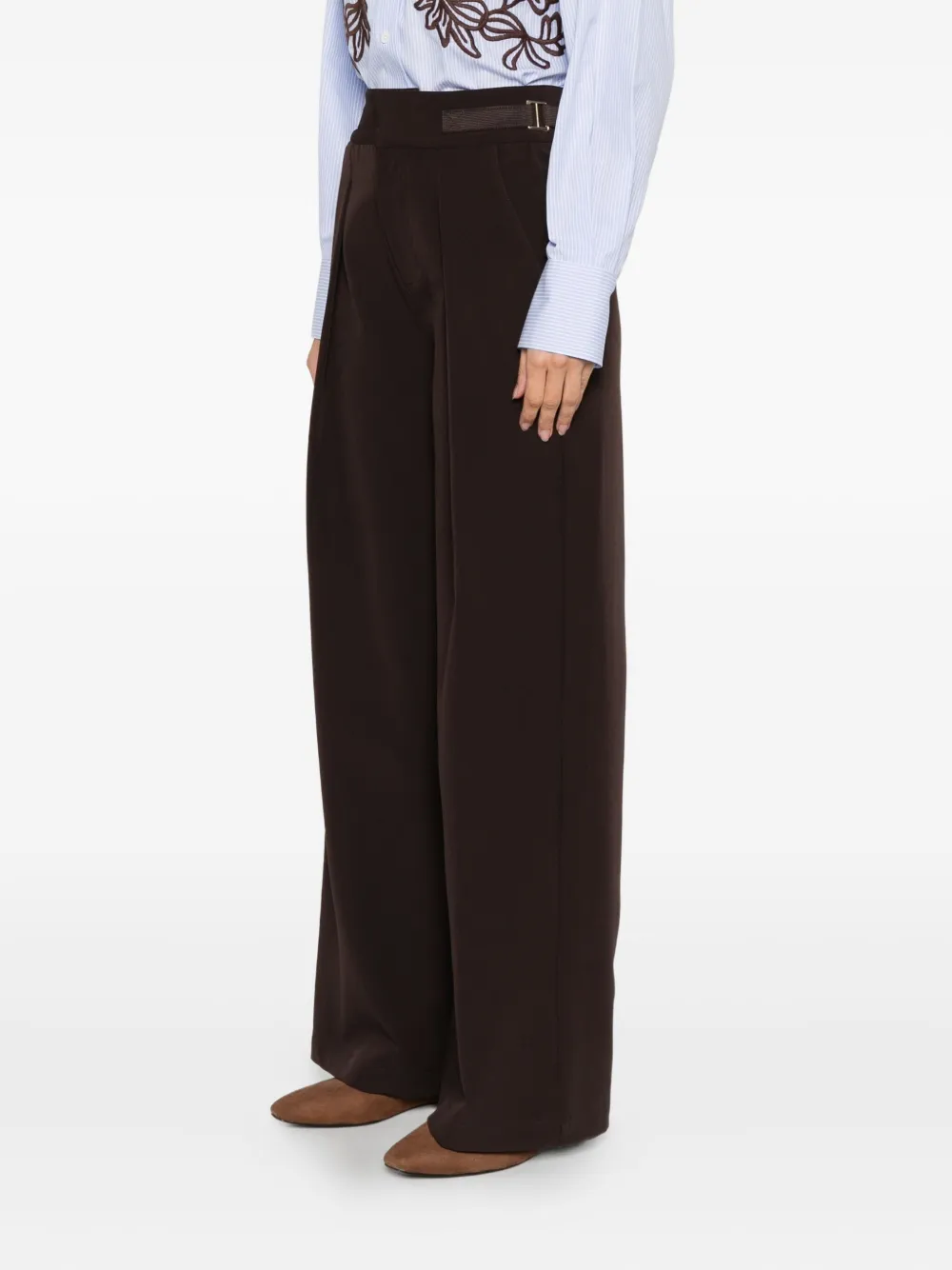 ERMANNO FIRENZE Broek met geplooid detail Bruin