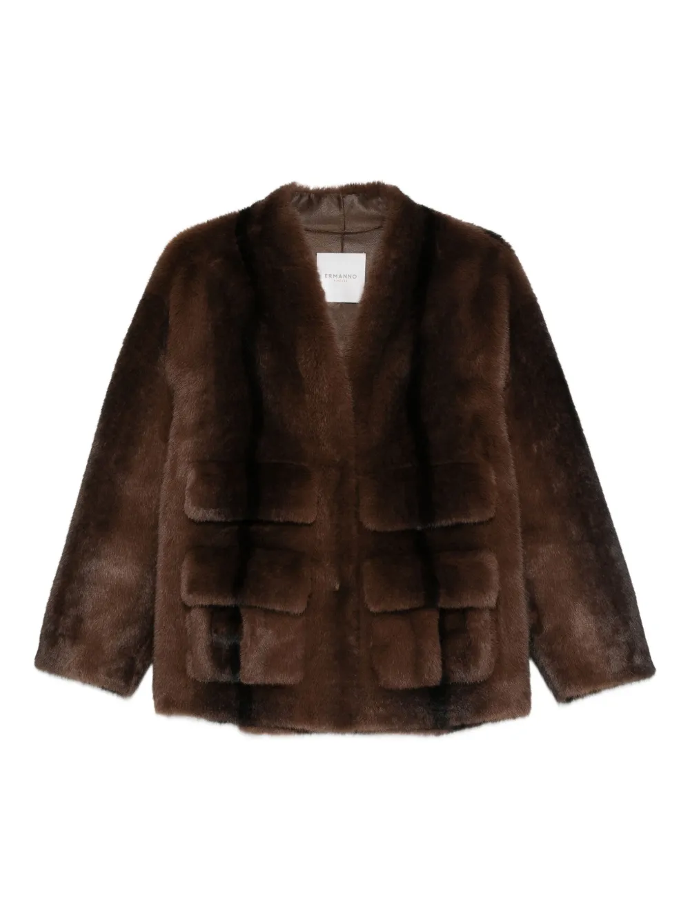 Ermanno Firenze Flap-pocket Jacket In Brown