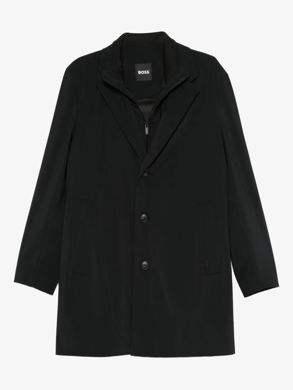 BOSS three-button notched-lapels coat | Black | Image 1