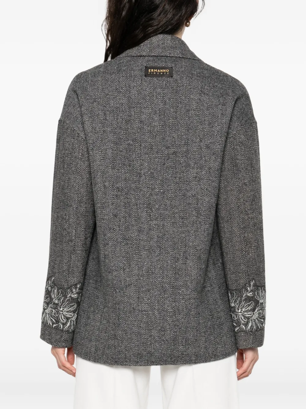 ERMANNO FIRENZE Blazer met visgraatpatroon Grijs