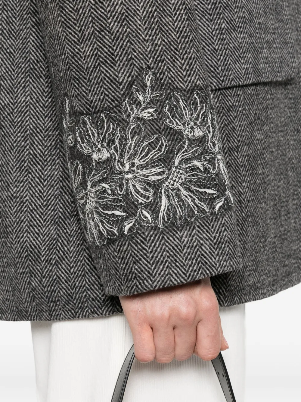 ERMANNO FIRENZE Blazer met visgraatpatroon Grijs