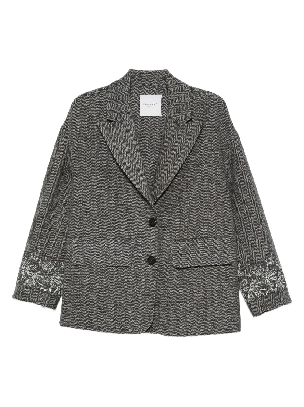ERMANNO FIRENZE Blazer met visgraatpatroon Grijs
