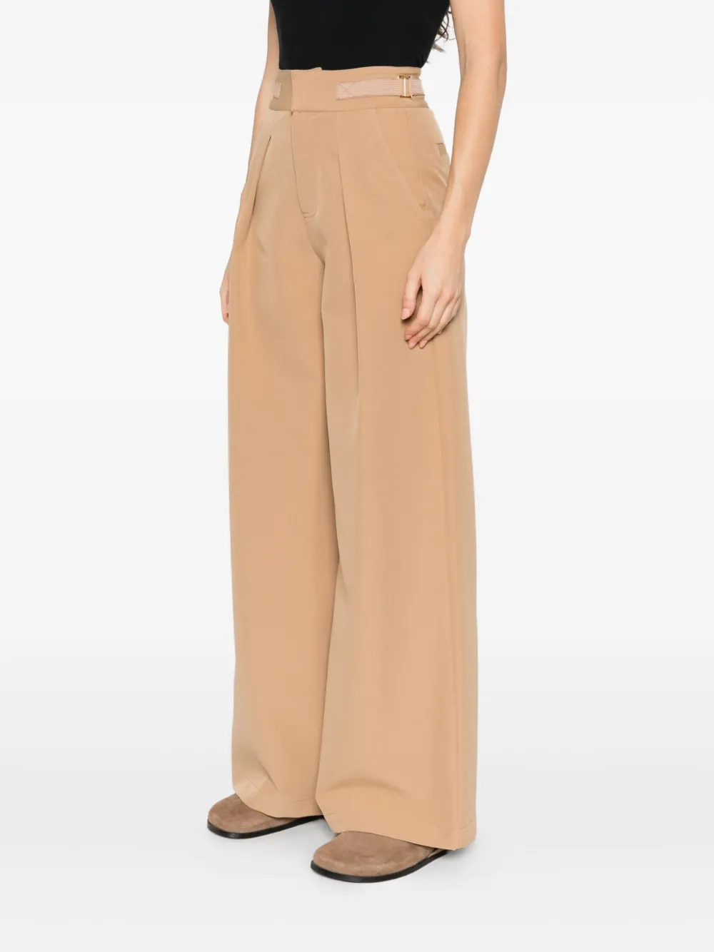 ERMANNO FIRENZE Broek met geplooid detail Beige