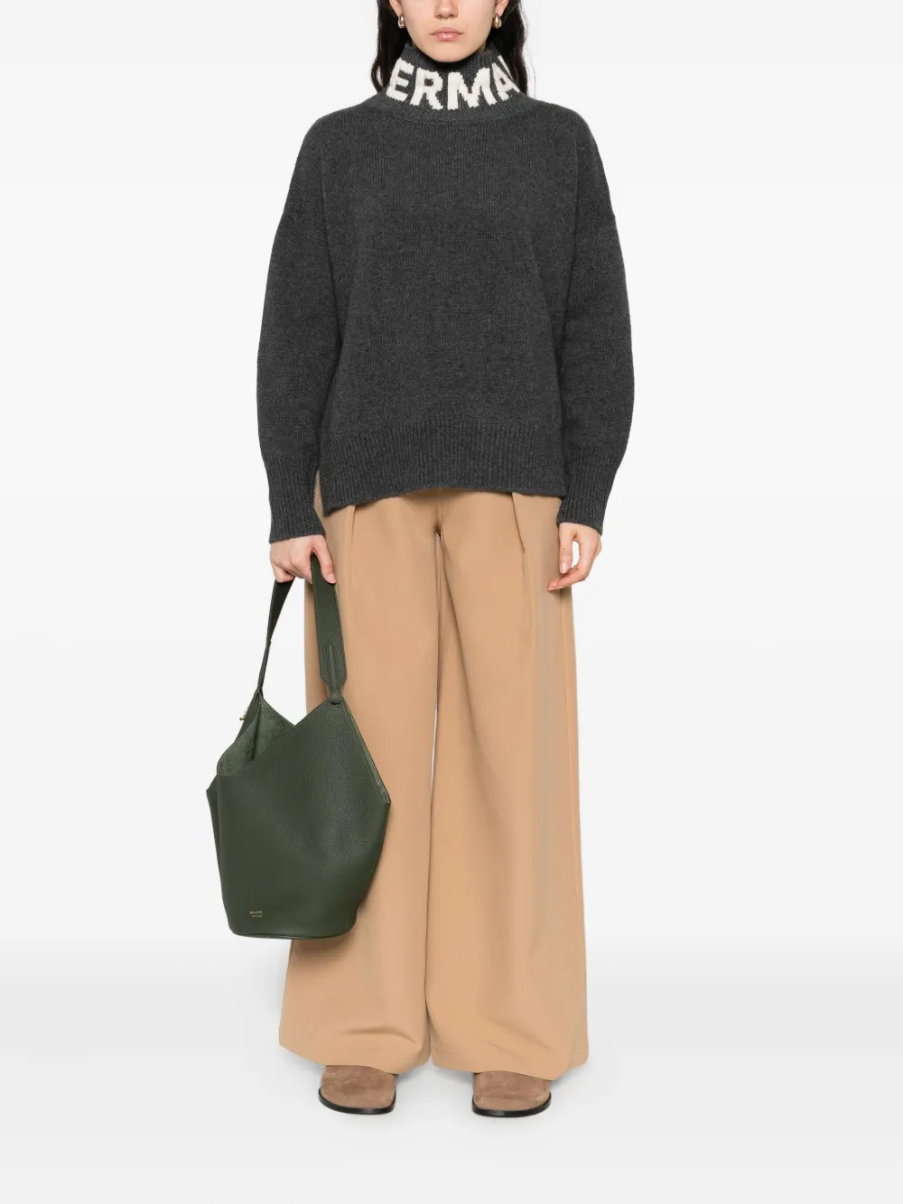 ERMANNO FIRENZE Broek met geplooid detail Beige