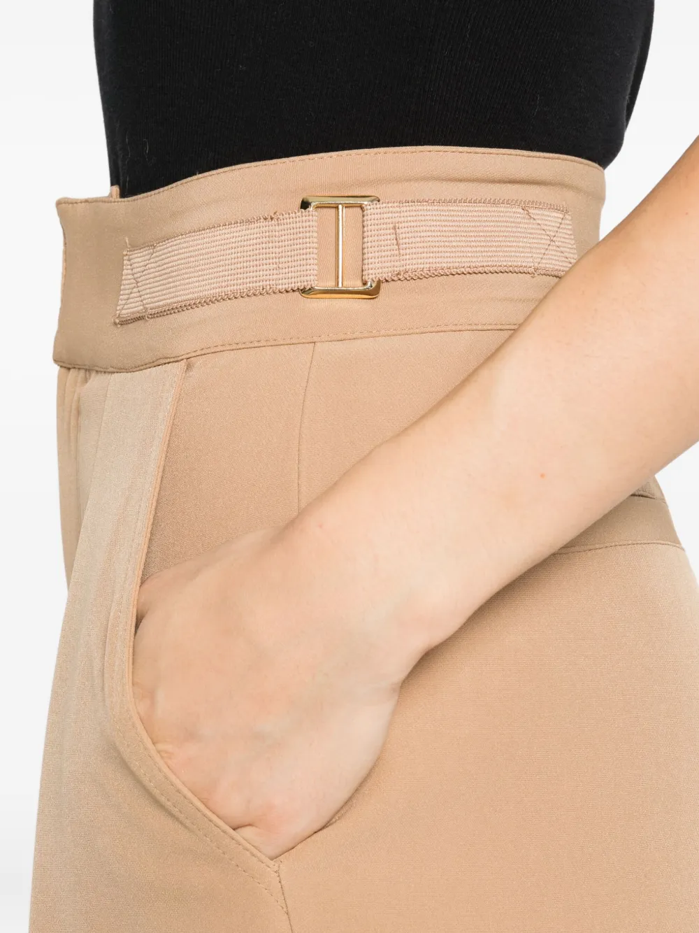 ERMANNO FIRENZE Broek met geplooid detail Beige