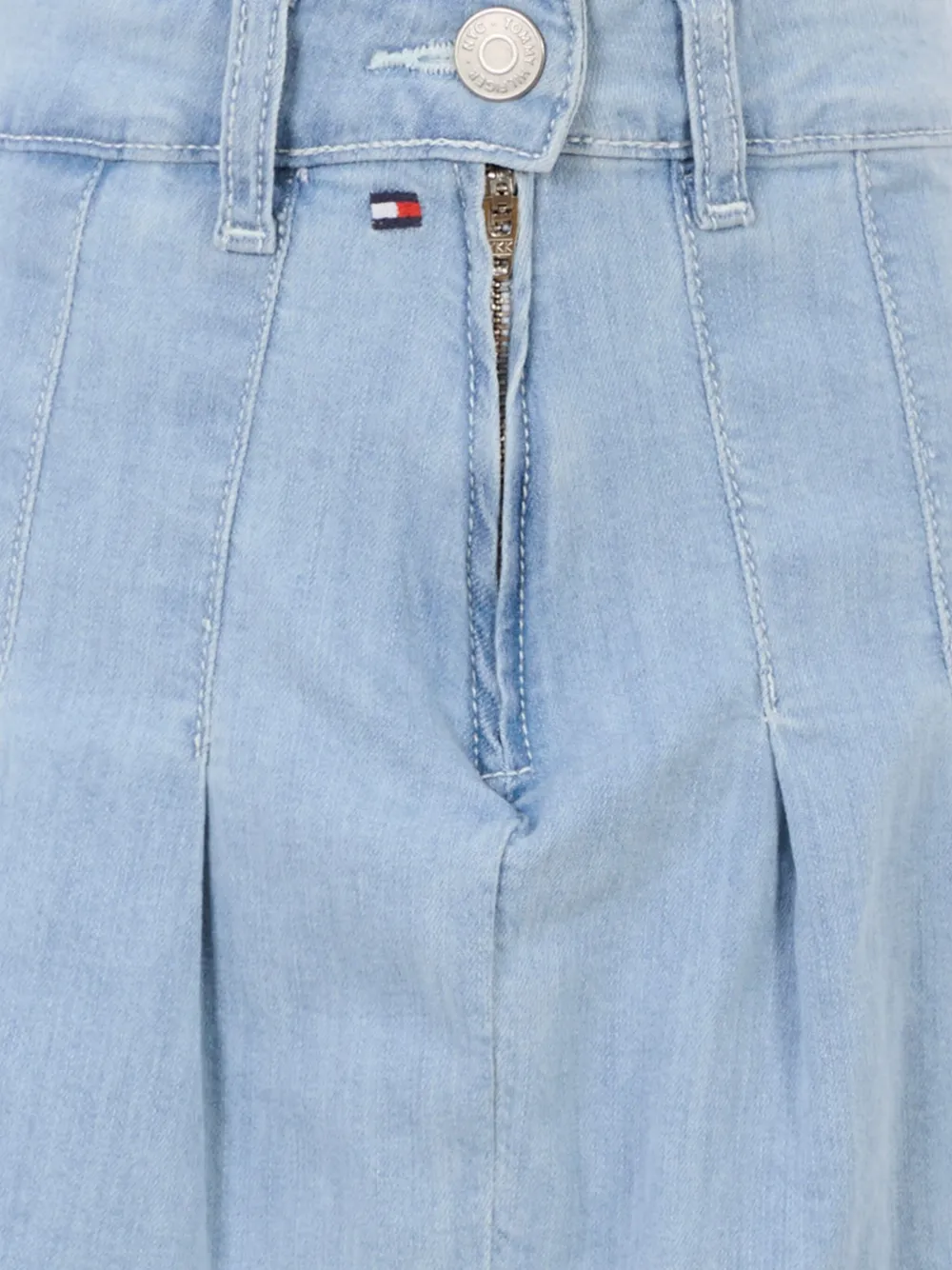 Tommy Hilfiger Junior pleat-detailed denim skirt Blauw