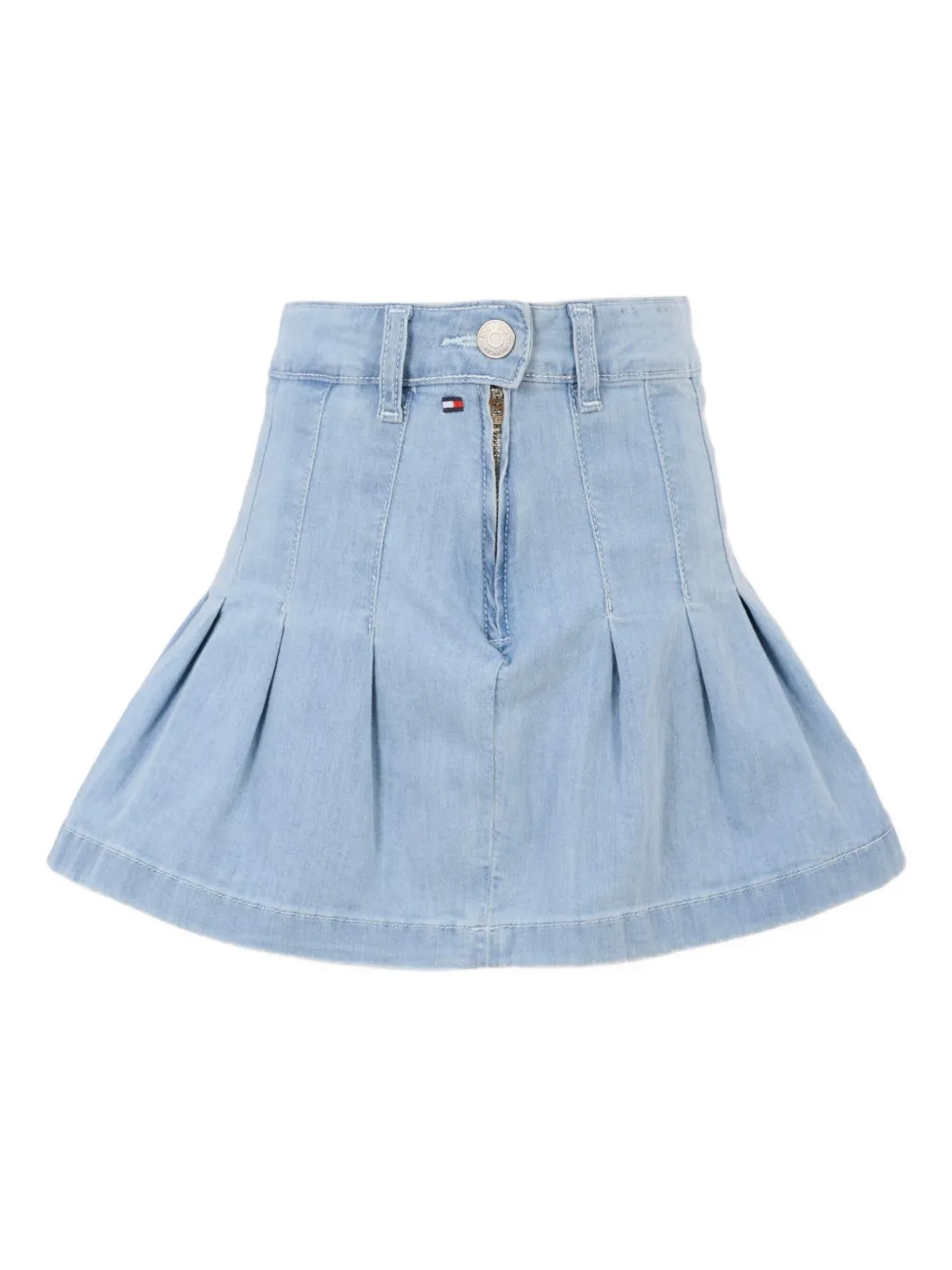 Tommy Hilfiger Junior pleat-detailed denim skirt Blauw