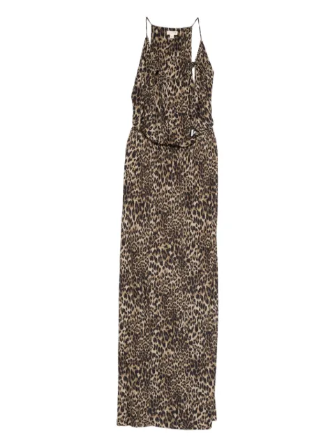 Nili Lotan leopard-print sleeveless maxi dress