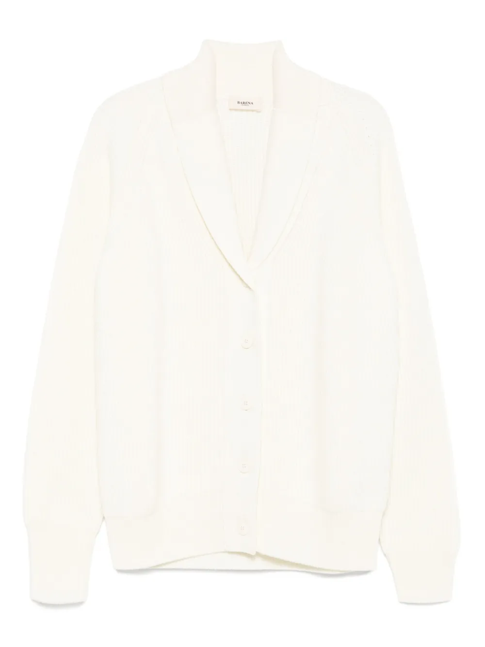 ribbed shawl-collar cardigan