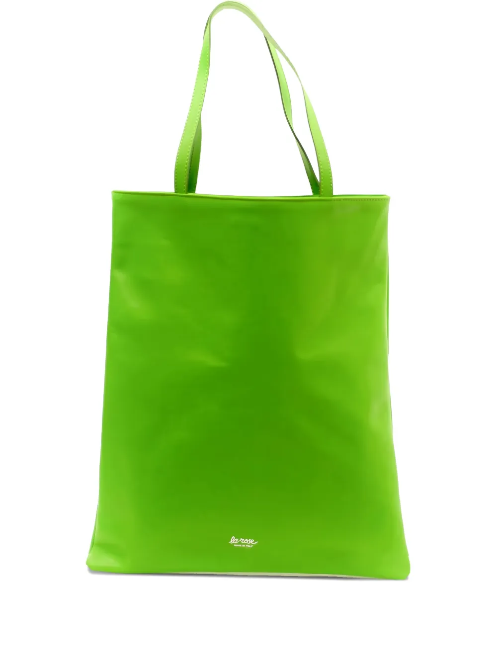 LA ROSE Borsa tote in pelle con logo - Verde
