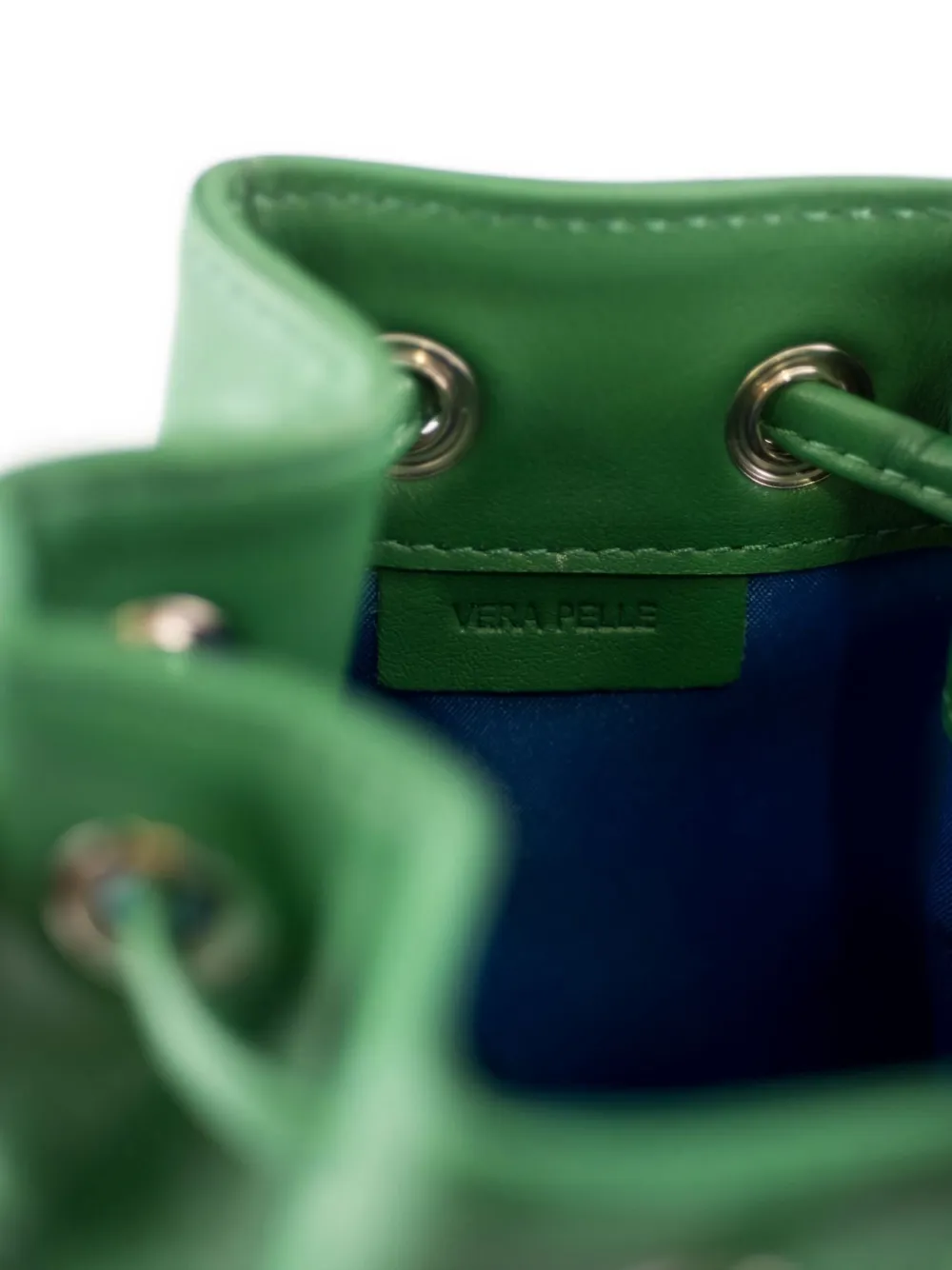 La Rose Zip Leather Bucket Bag In Green