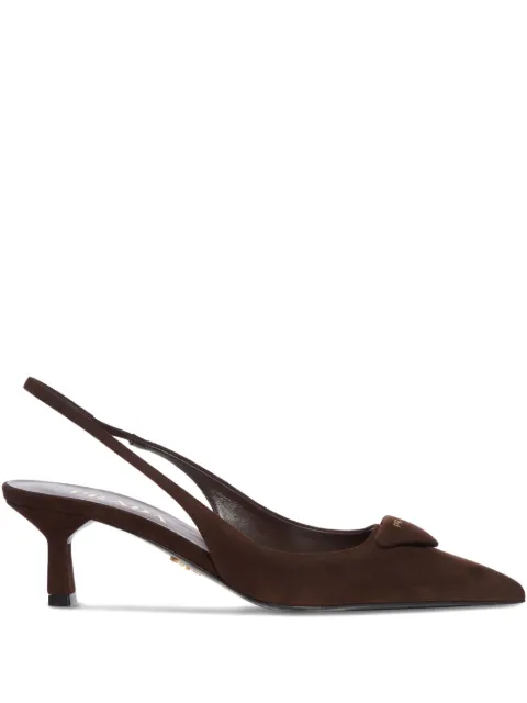 Prada Triangle-logo sling back pumps