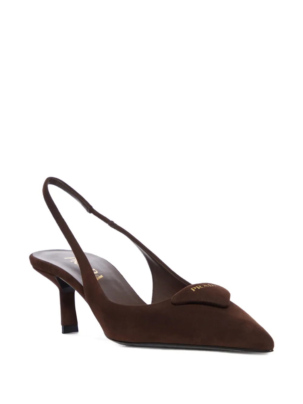 Prada Slingback pumps met logo Bruin