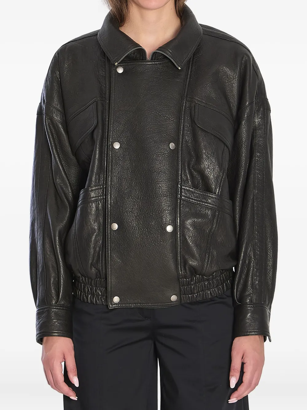 Saint Laurent leather bomber jacket | Black | Image 1