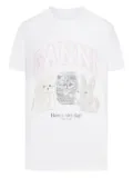 GANNI cotton animal-print T-shirt - White