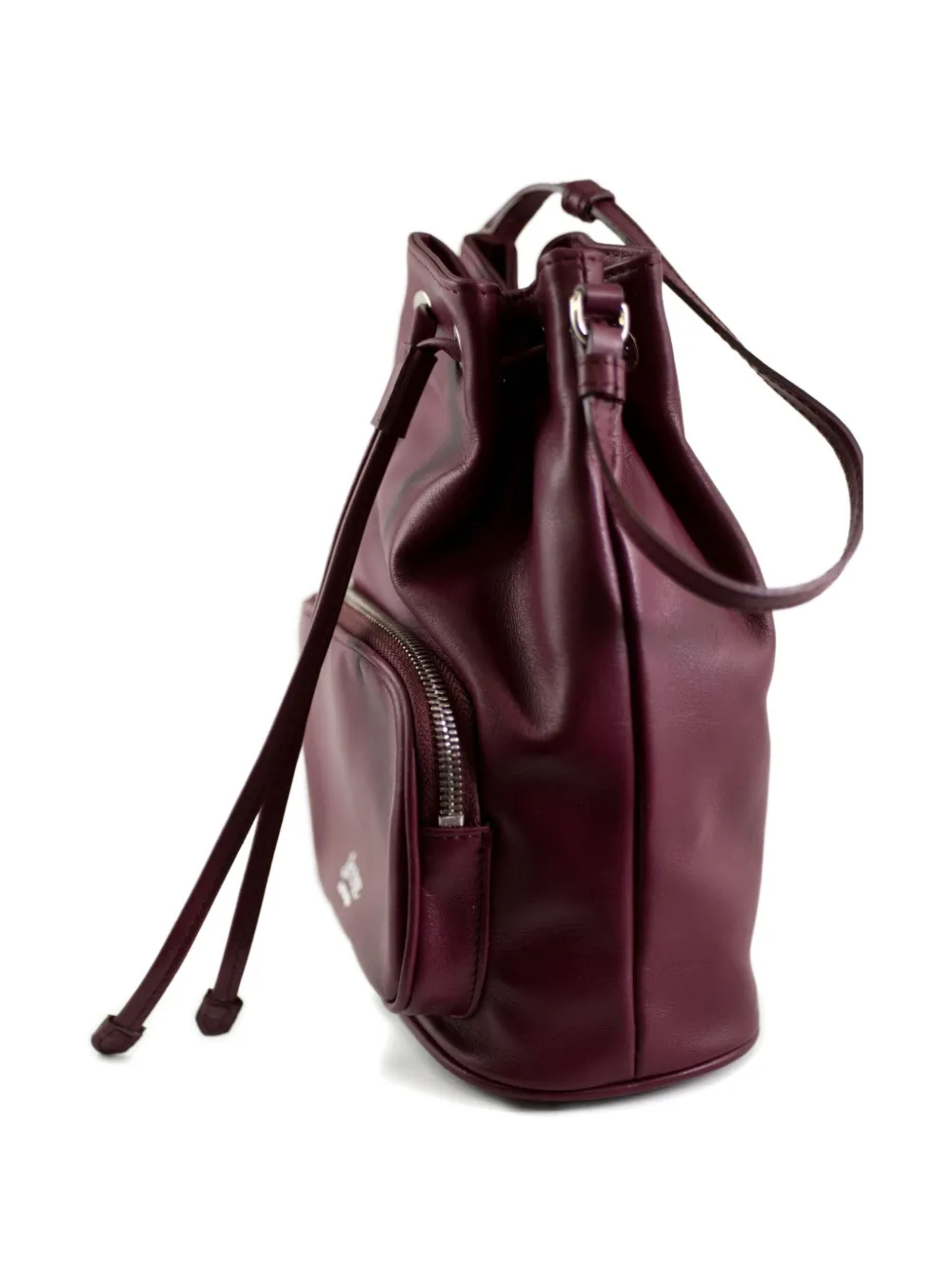 La Rose Drawstring Zip Bucket Bag In Purple
