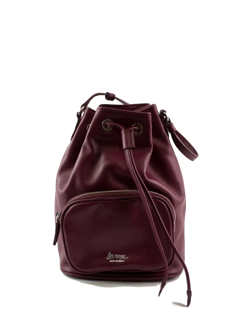 La Rose Drawstring Zip Bucket Bag In Purple