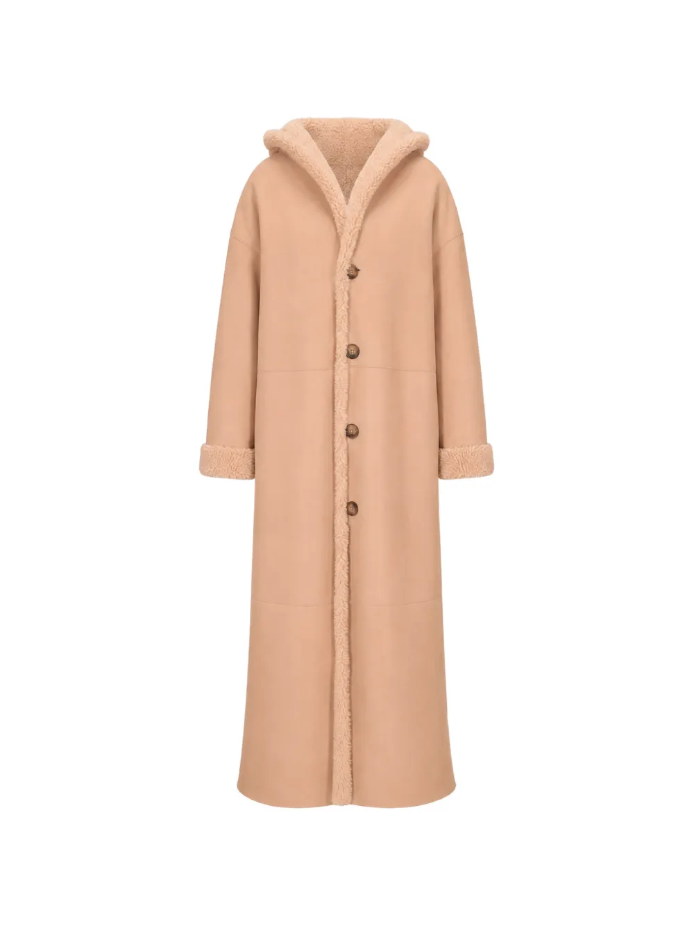 LA ROSE reversible shearling coat - Nude
