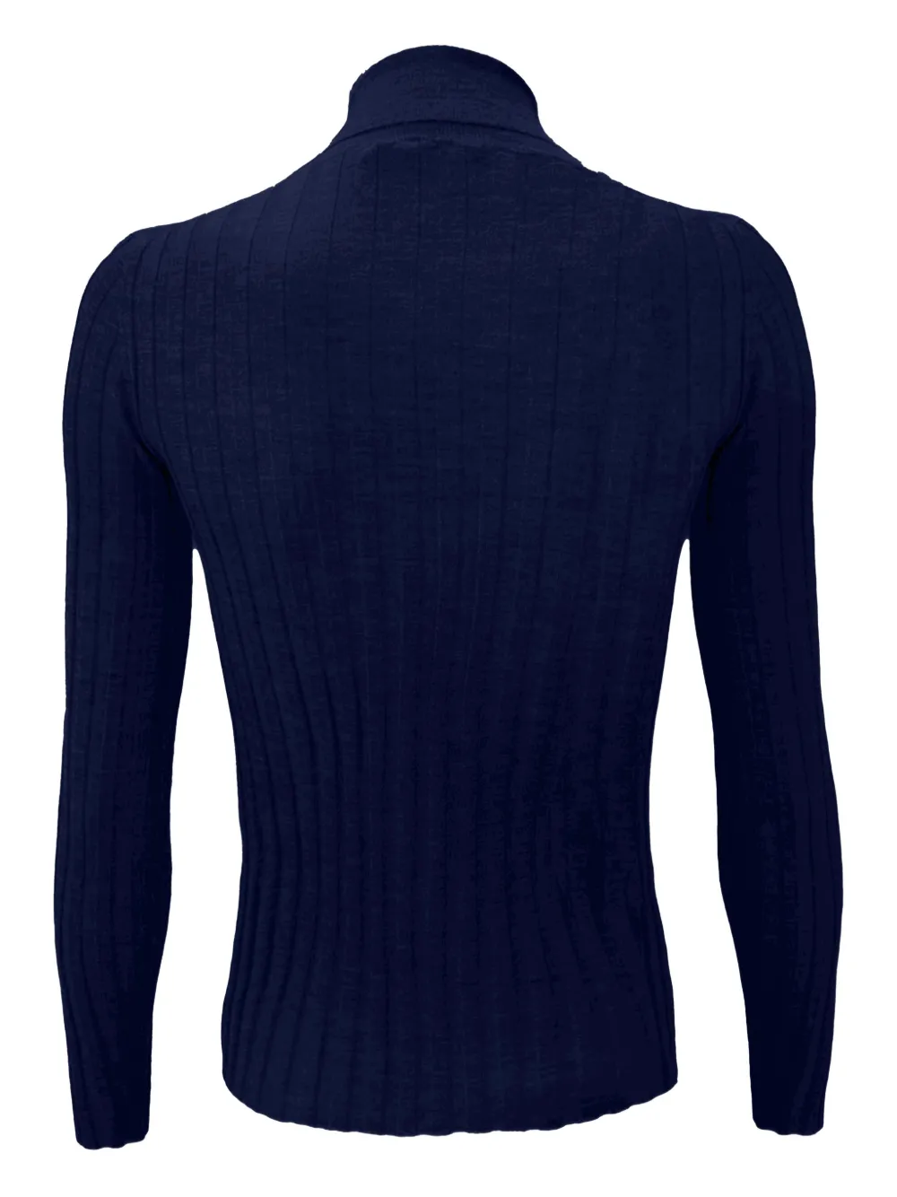 La Rose Ribbed High-neck Sweater In Blue