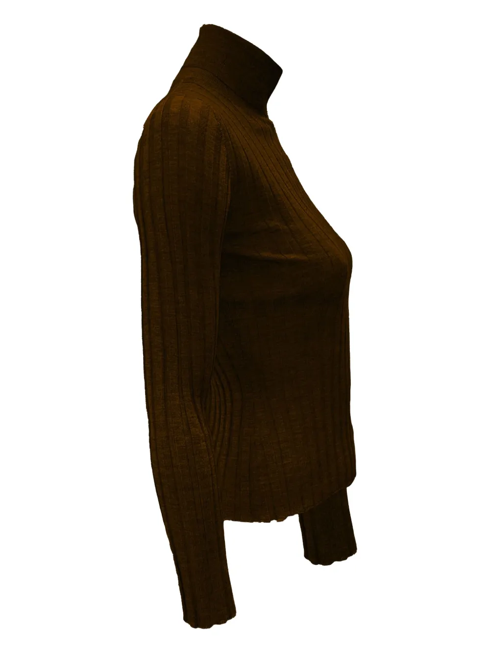 La Rose Brown Highneck Pullover In Brown