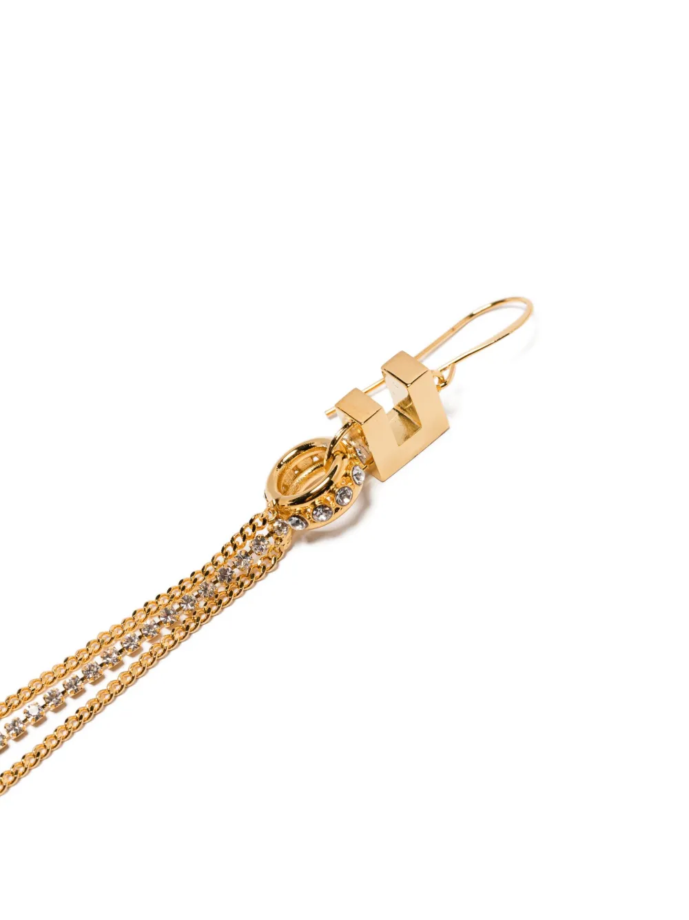Elisabetta Franchi logo-detail rhinestone-pendants earrings - Goud