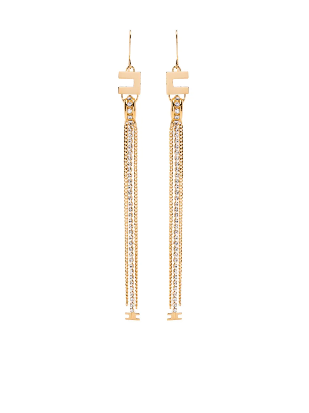 logo-detail rhinestone-pendants earrings