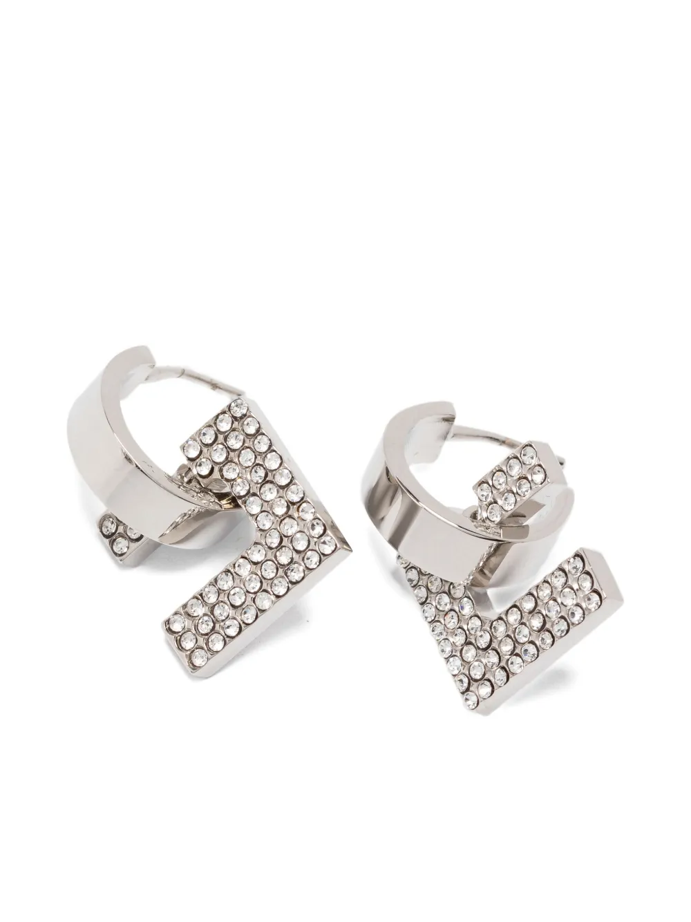 Elisabetta Franchi crystal-embellished hoop earrings - Zilver