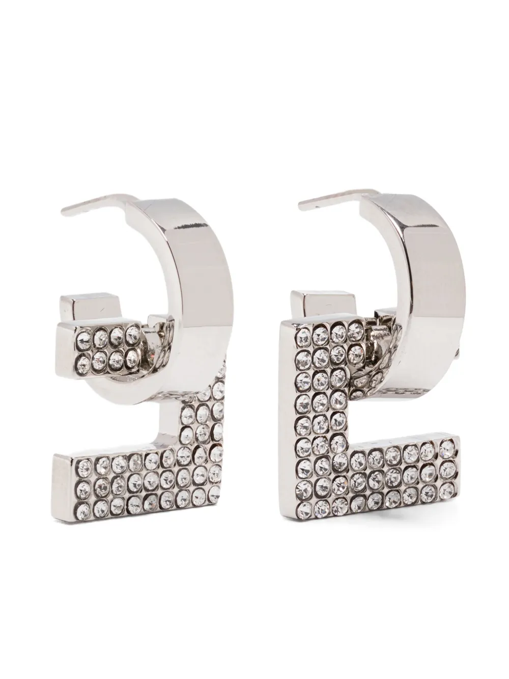 crystal-embellished hoop earrings