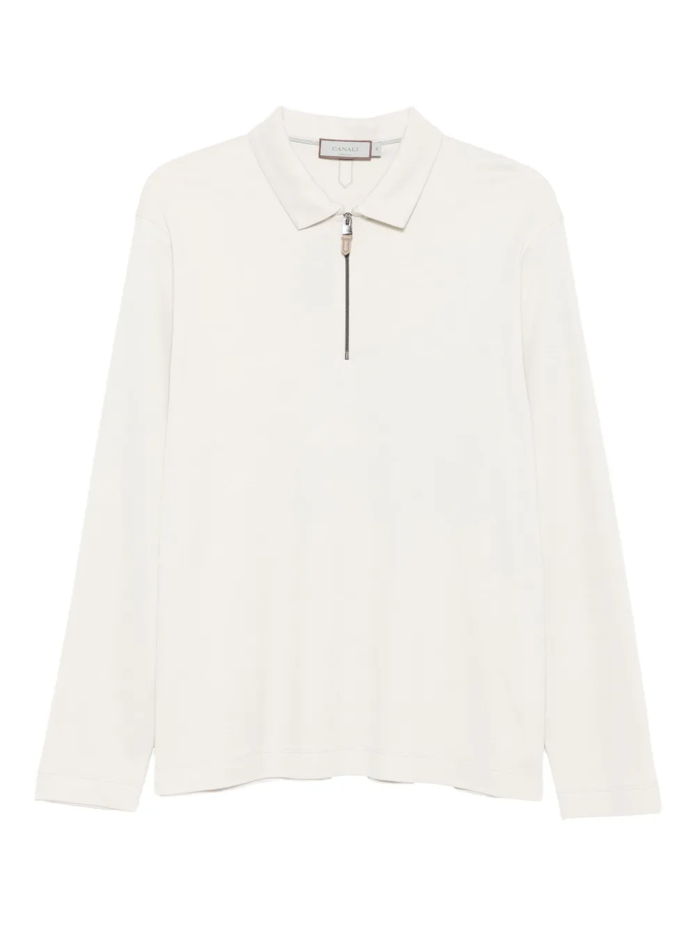 zip-neck polo sweater