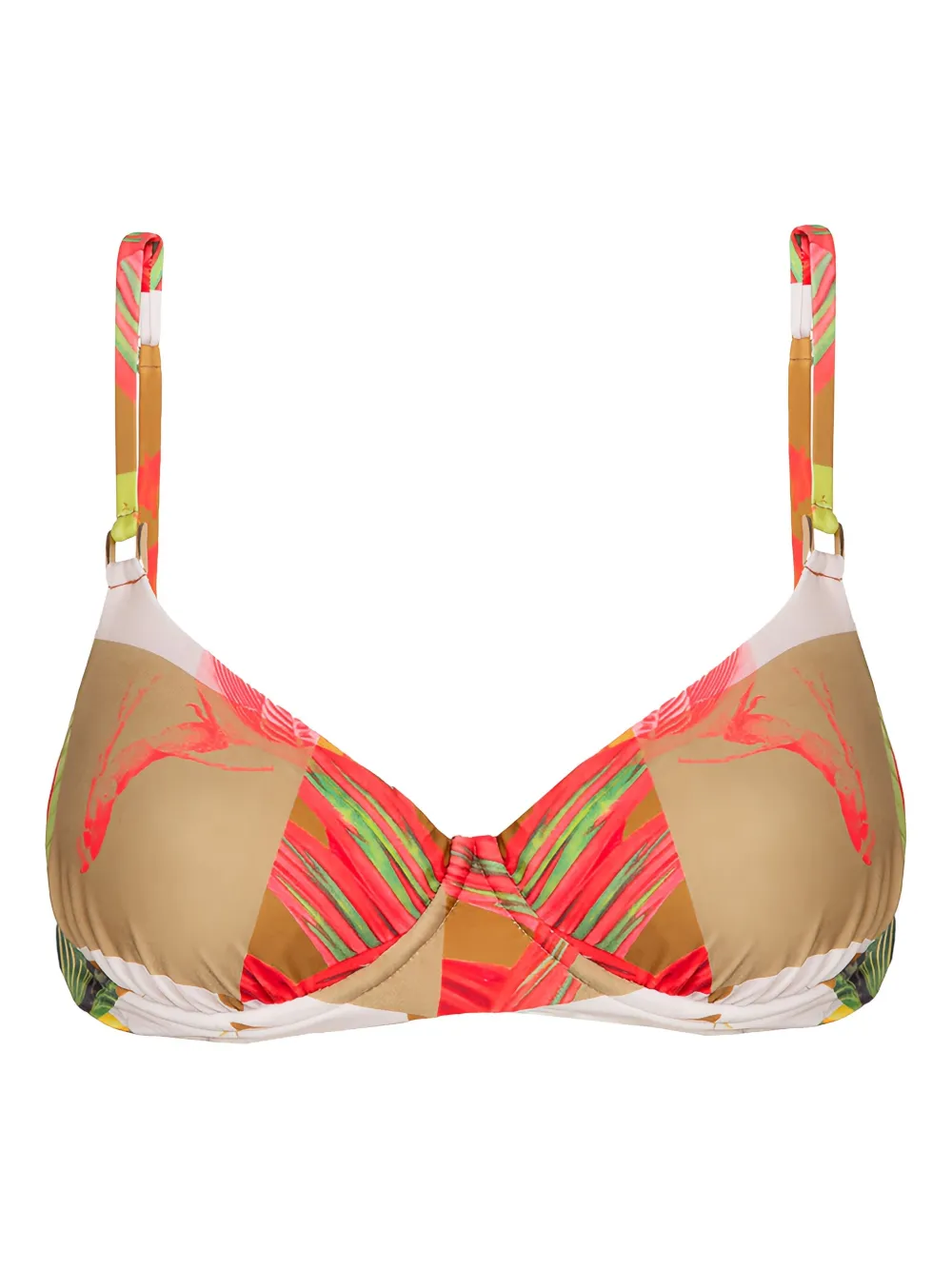 Lenny Niemeyer Top bikini a fiori - Marrone