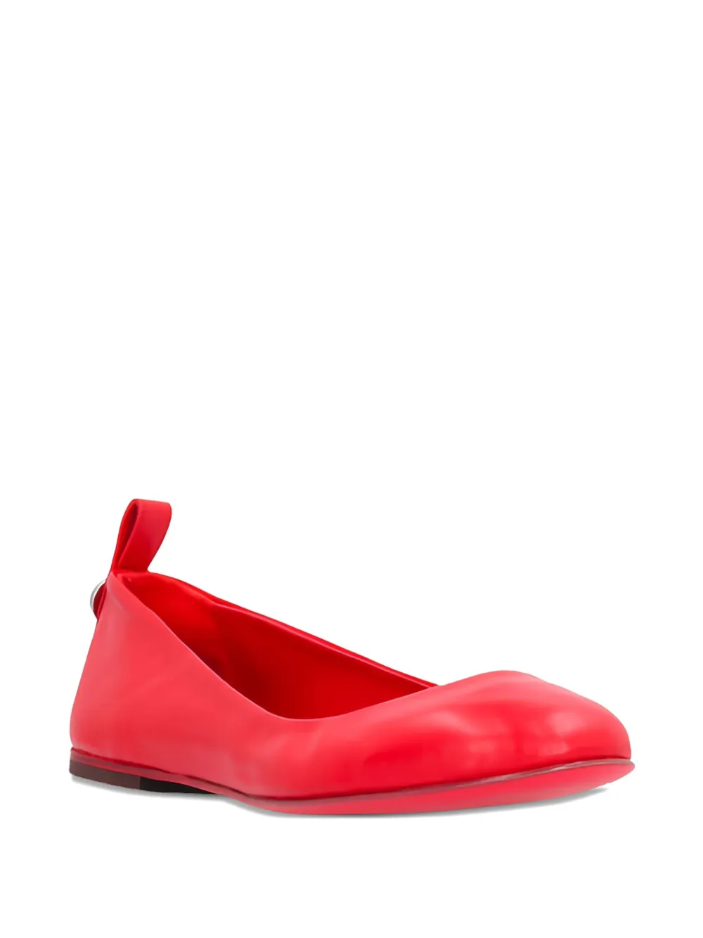 The Attico leather button-detail ballet flats Rood