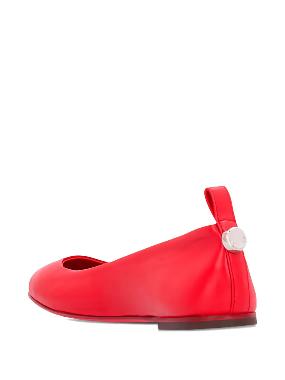 The Attico leather button-detail ballet flats - Rood