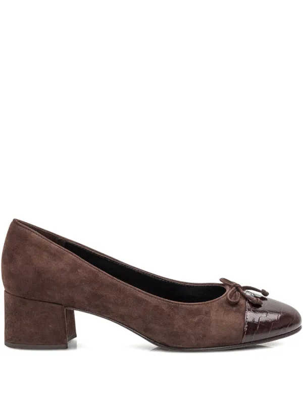 Tory Burch 45mm Suede Heeled Pumps in Brown