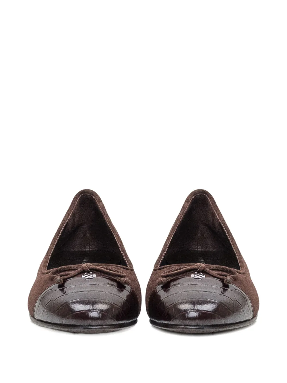 Tory Burch cap-toe suede ballet flats Brown