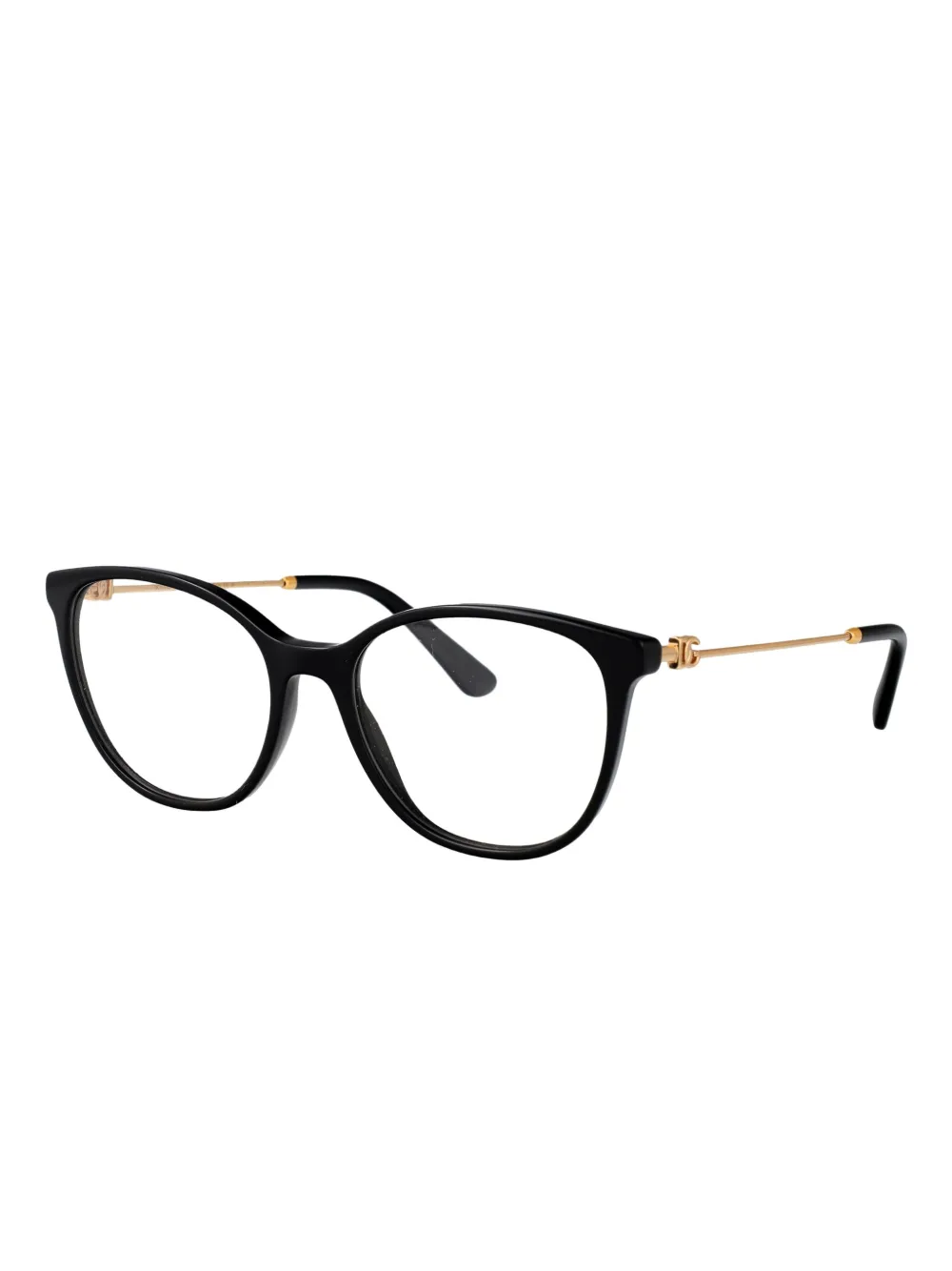 Dolce & Gabbana Eyewear round-frame clear-lens glasses Zwart