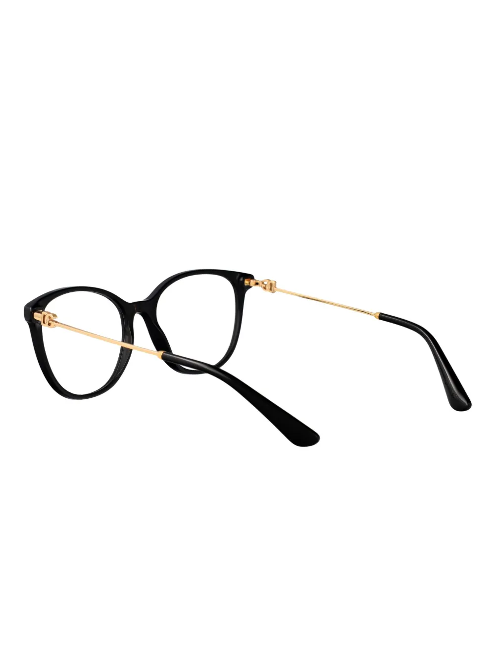 Dolce & Gabbana Eyewear round-frame clear-lens glasses Zwart