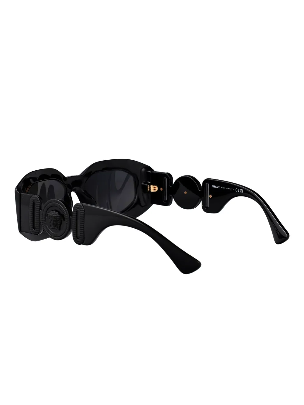 Versace Eyewear medusa head-embellishment sunglasses Zwart