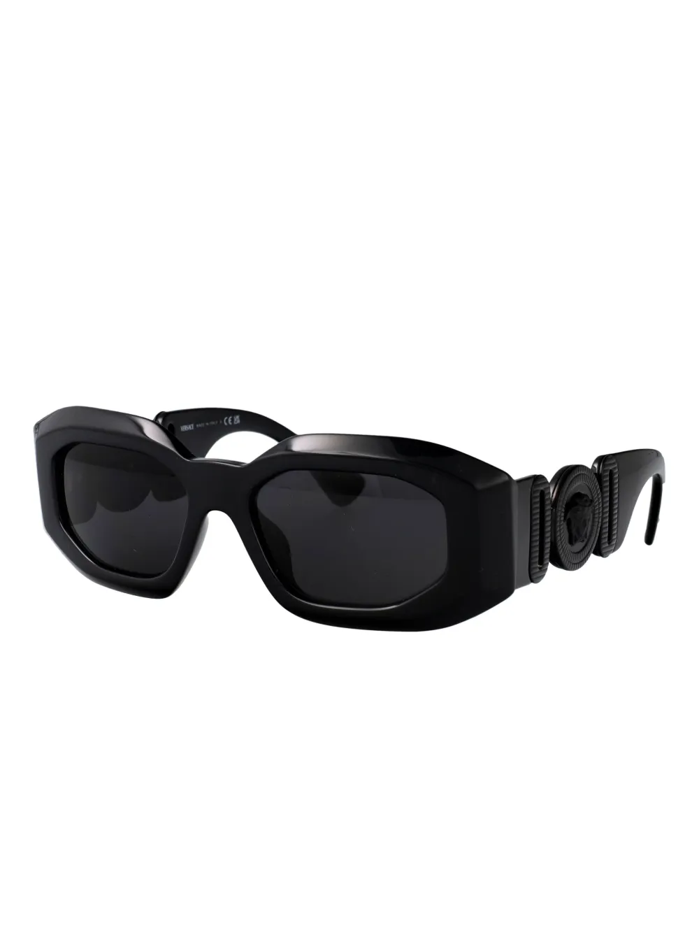 Versace Eyewear medusa head-embellishment sunglasses Zwart